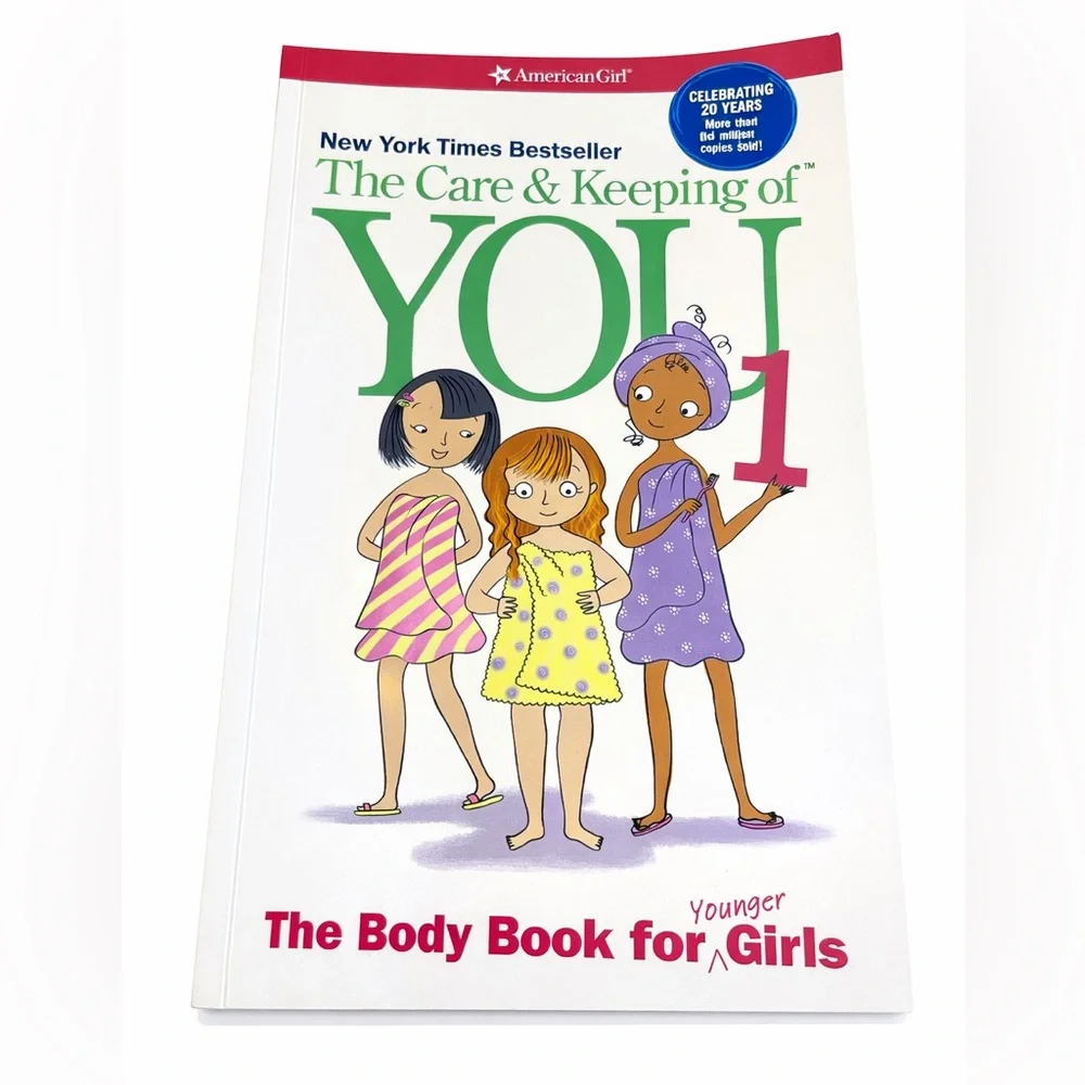 American Girl White Book Cover with Green Title and Red Header